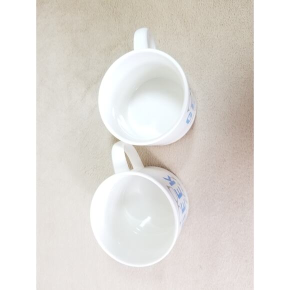 Geek On Fleek Coffee Mug Teacup 12oz Color White Blue 4" Porcelain x2 - Picture 10 of 13